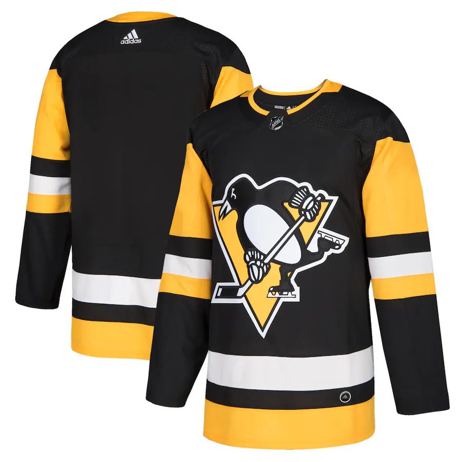 Men Pittsburgh Penguins adidas Black Home Authentic Blank NHL Jersey->pittsburgh penguins->NHL Jersey